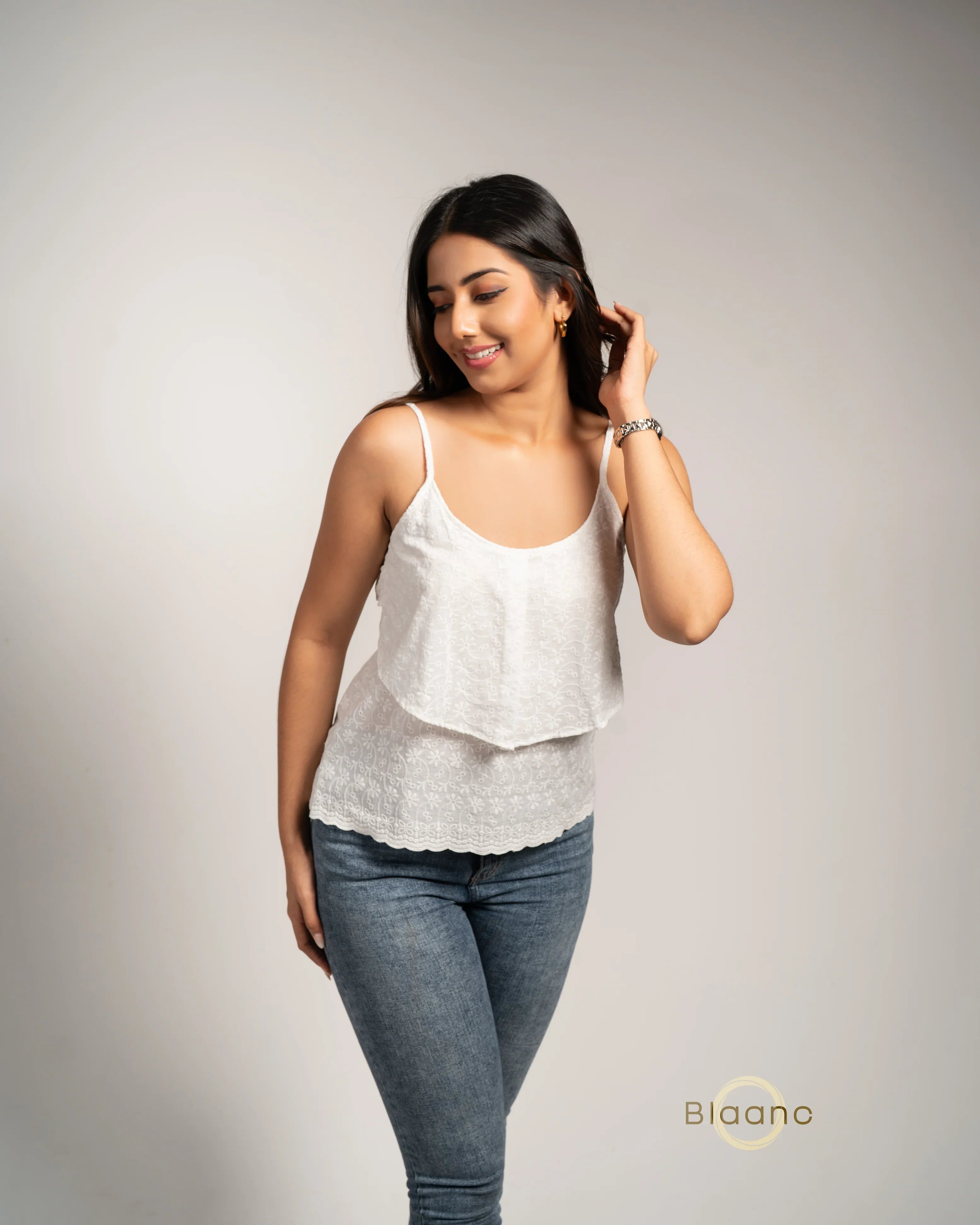 Petalfall Glimmer Flutter Top